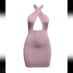4/$30 **Mauve mini bodycon cut out dress